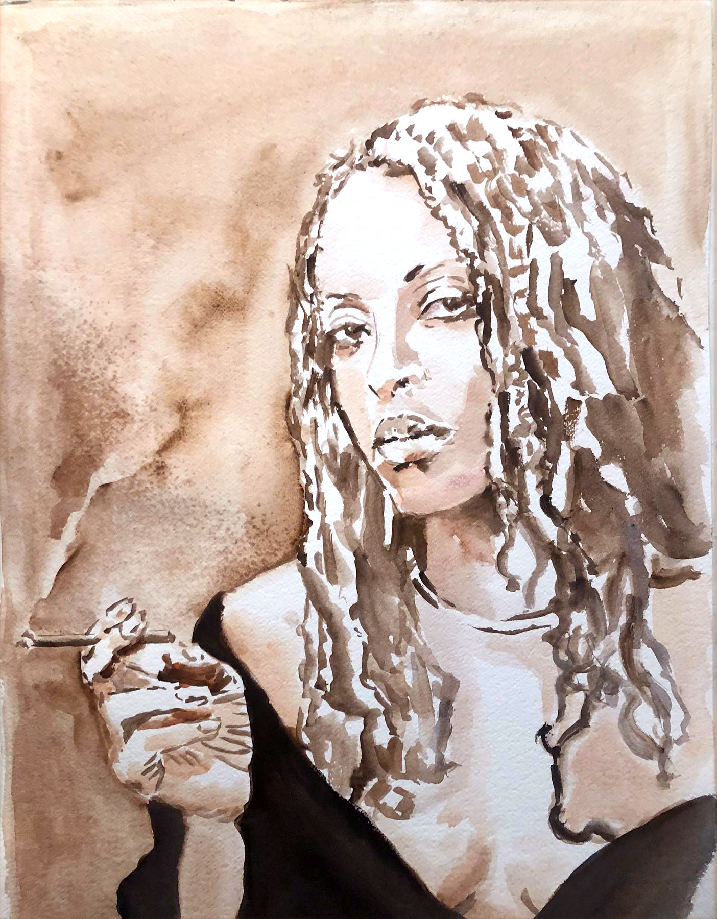 cassandra Wilson  - Watercolor on paper 55x75