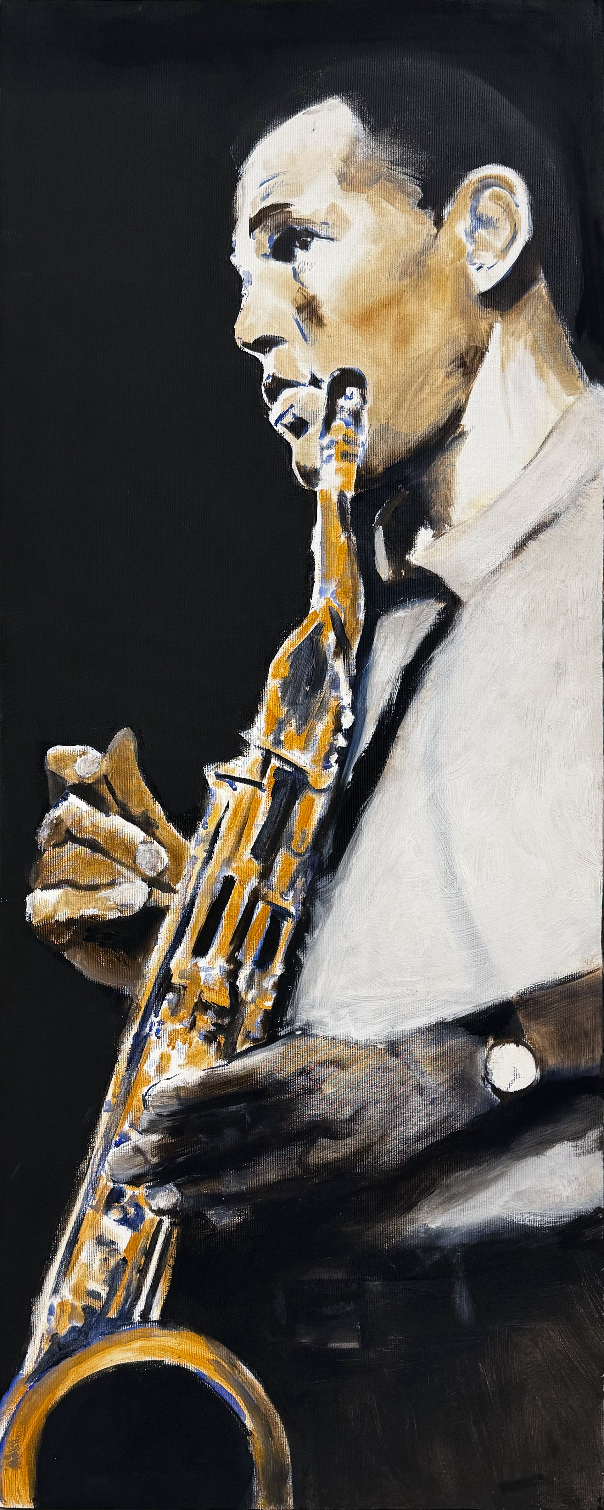 Dexter Gordon acrilico on canvas 40x100cm