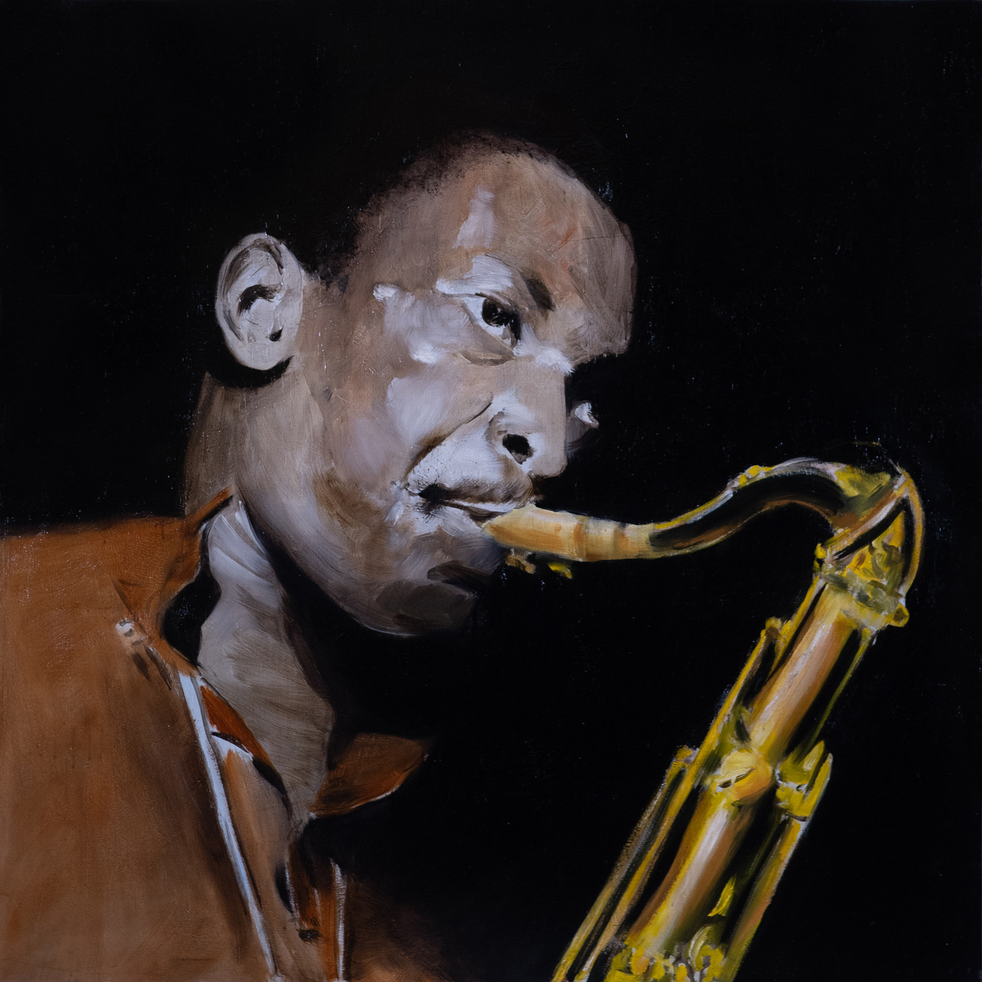 John Coltrane - Oil on canvas 100x100cm