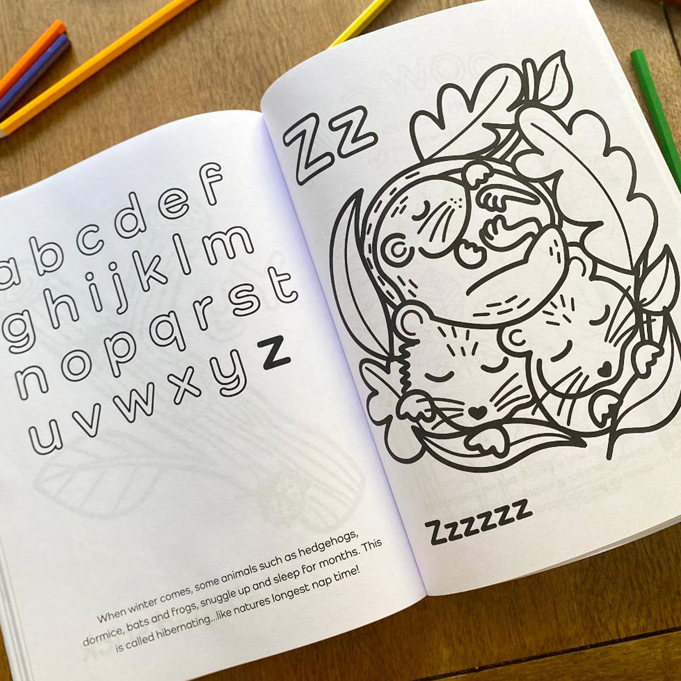 Woodland Alphabet Colouring Book available on Amazon