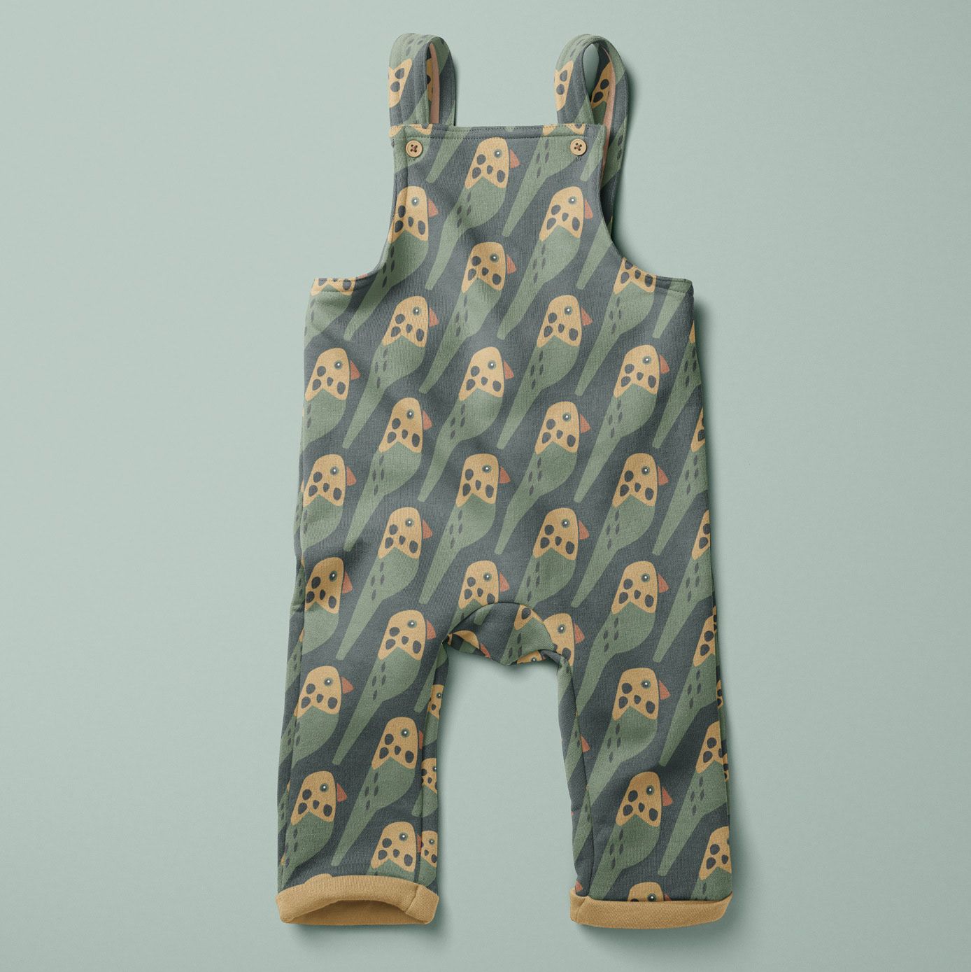 Jungle Treehouse Tales - Budgie Dungarees