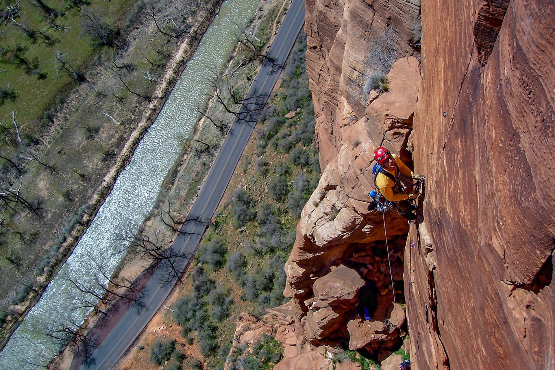 Aid Climber in Zion