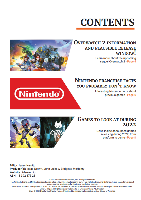 Magazine Contents
