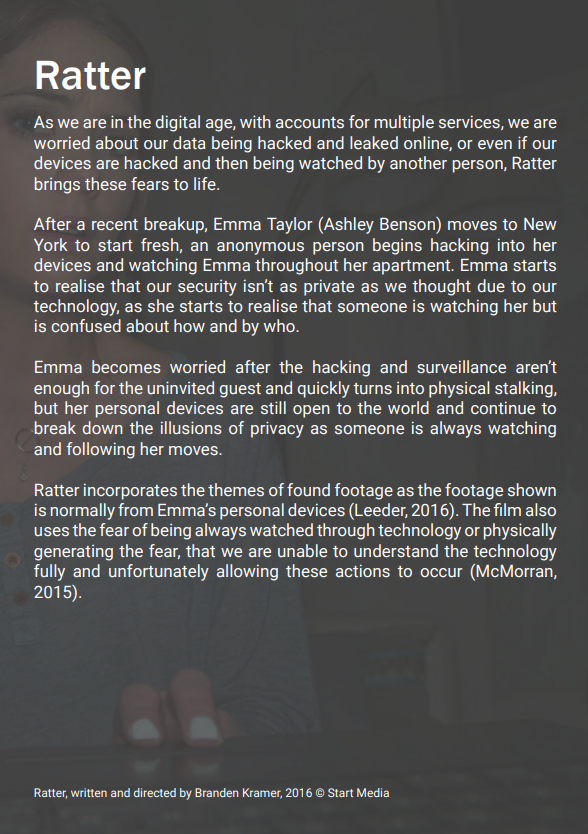 Ratter Description and Blurb