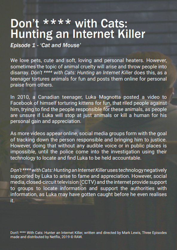 Don’t **** with Cats: Hunting an Internet Killer Blurb