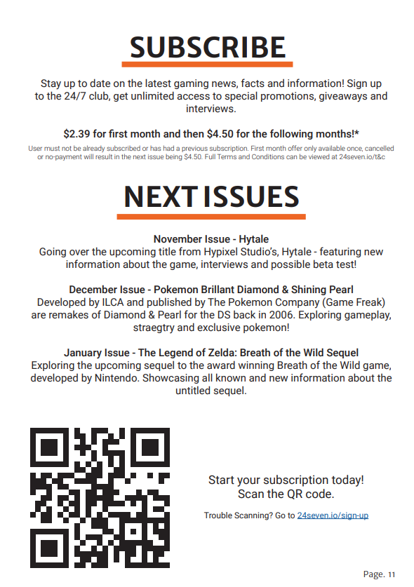 Customer Information - Subscribe and Next Issues