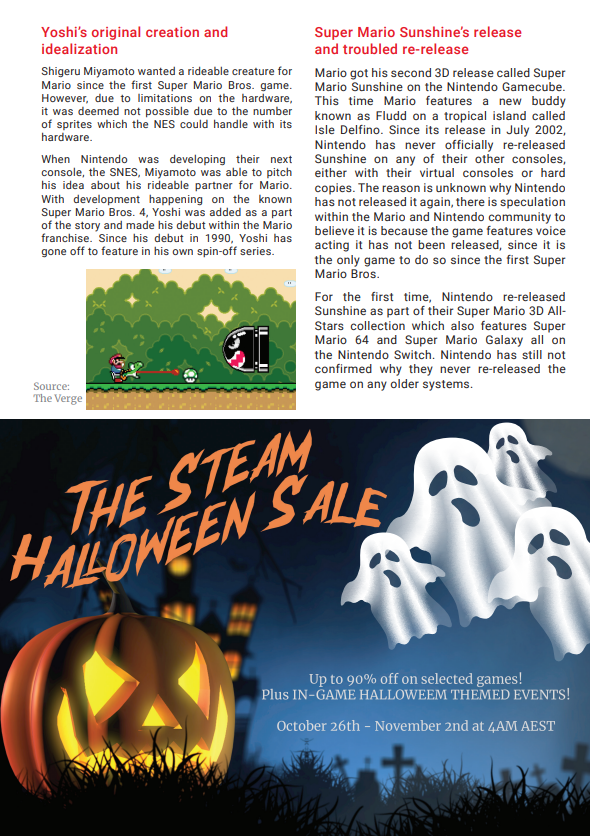 Article 2 - Nintendo Game Facts #2 & Steam Halloween Sale