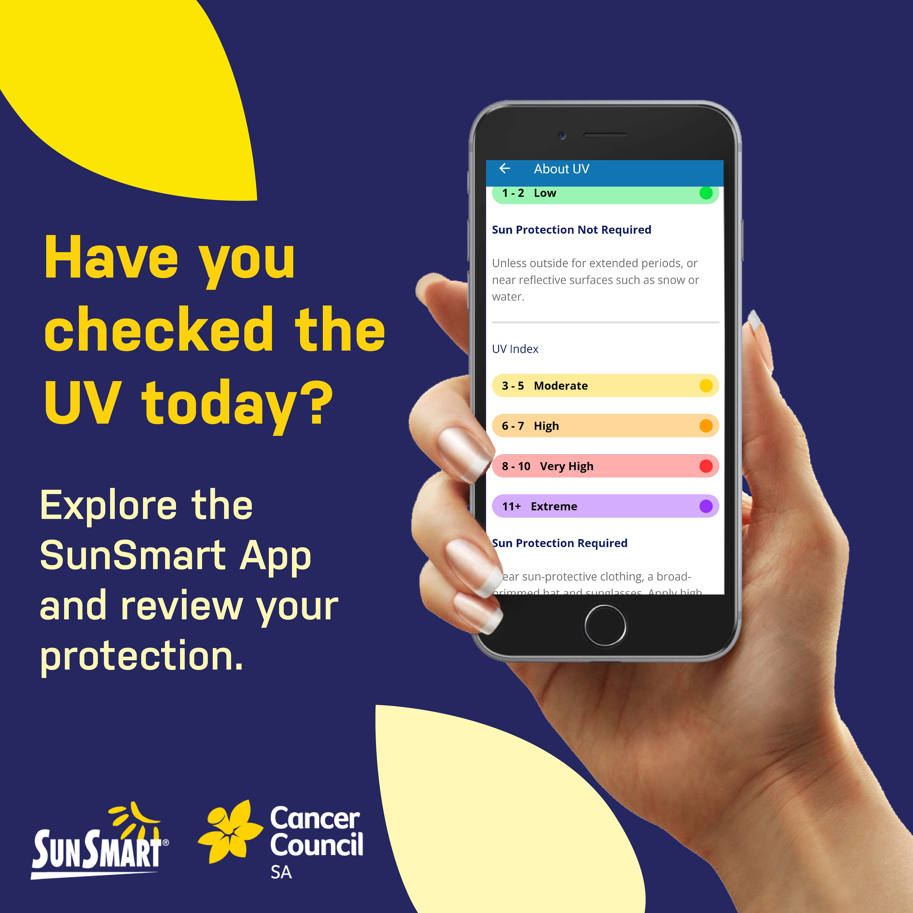 Check the SunSmart App for the UV