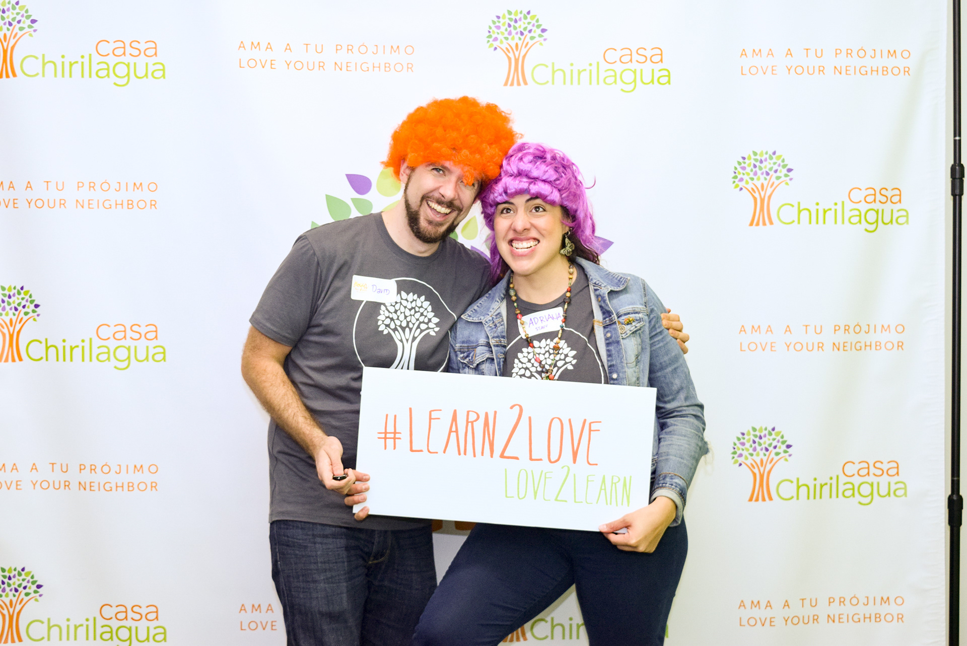 My wife and I getting in on the photo booth fun.