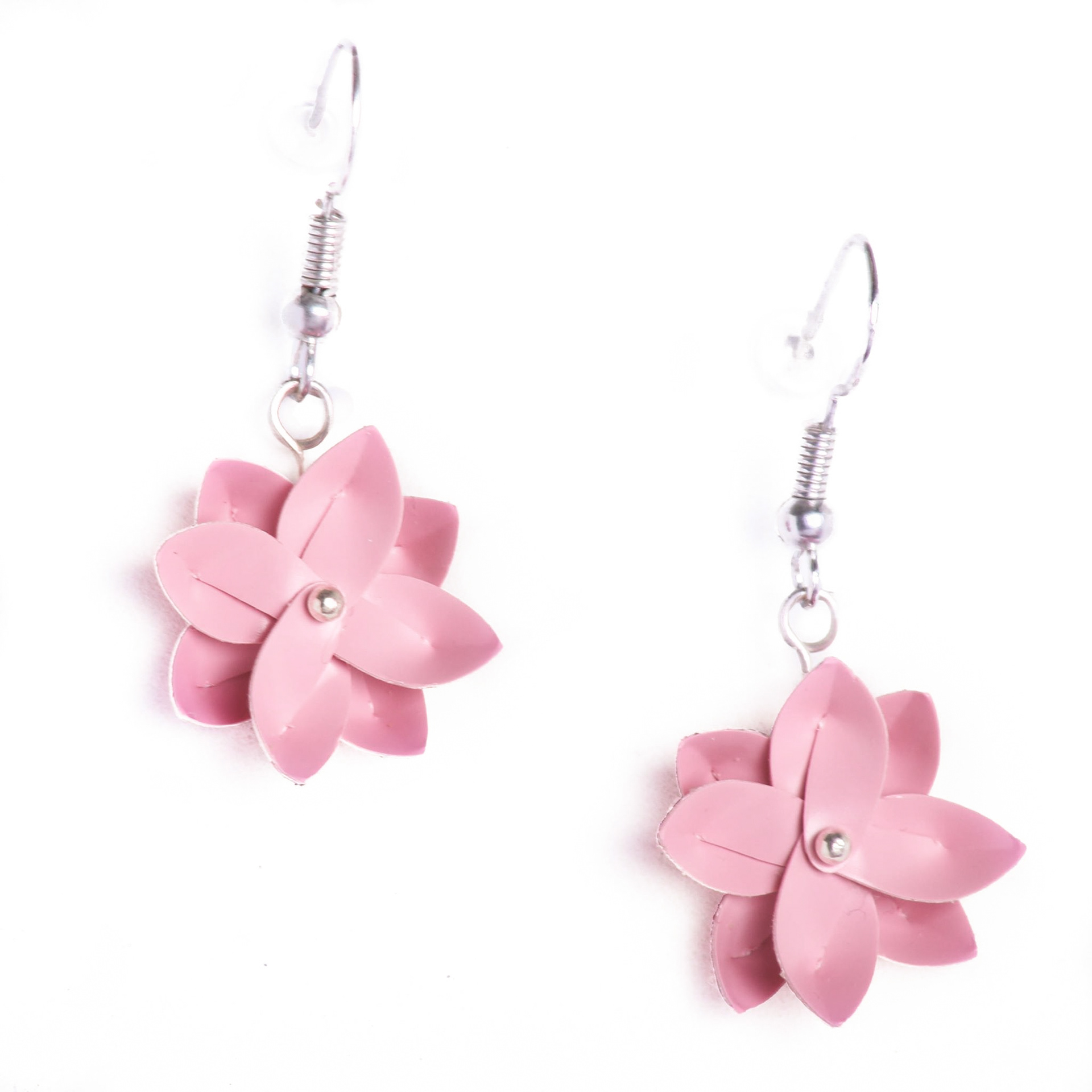 Cherry Blossom Earrings, Pink Flower Dangling Earrings, Sakura Earrings, Crystal Lantern Light Earrings, Japanese Earrings, Bridesmaid Gift