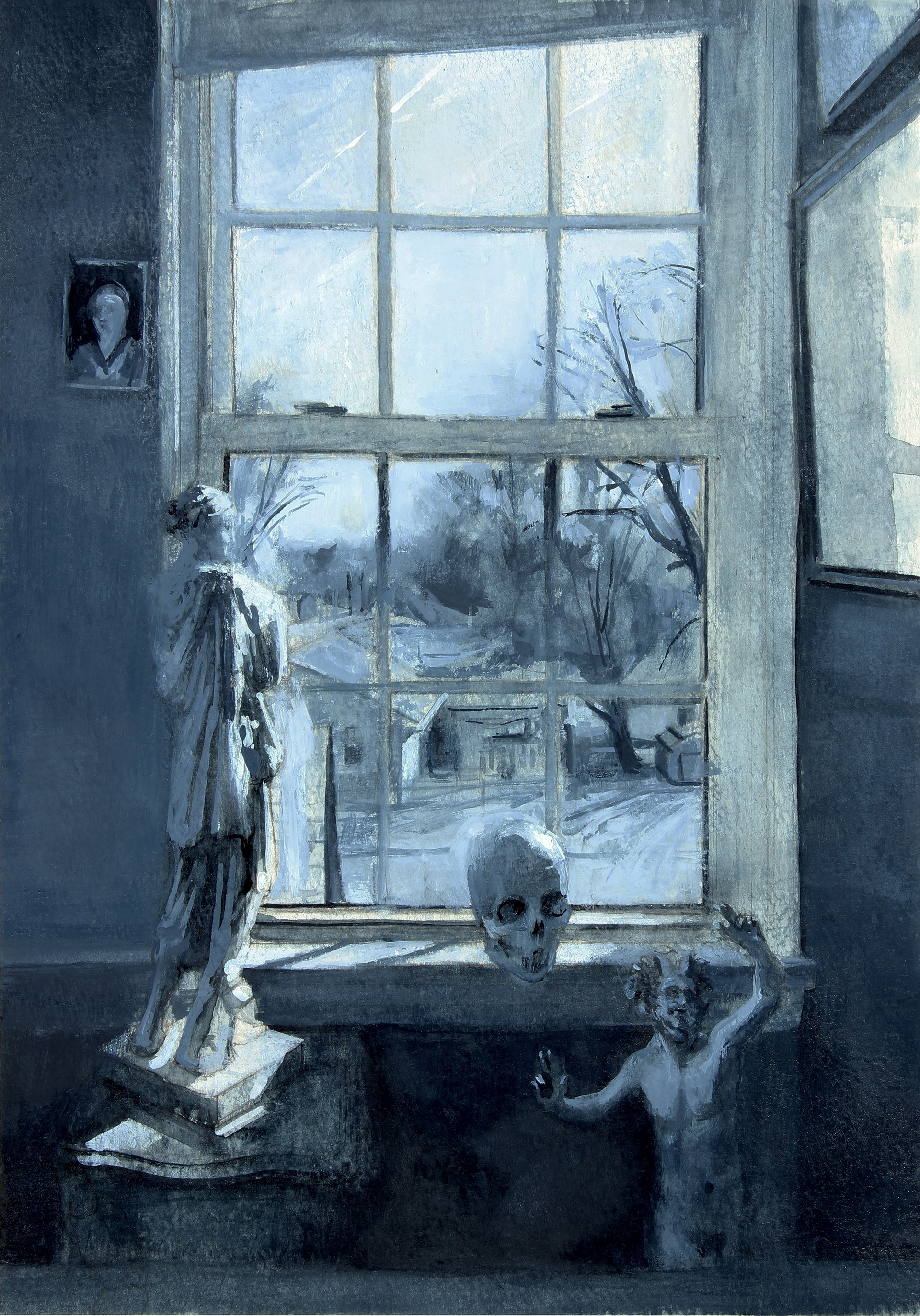 Kevin Neal Gardner, artist, painting of studio window in Berea, Kentucky