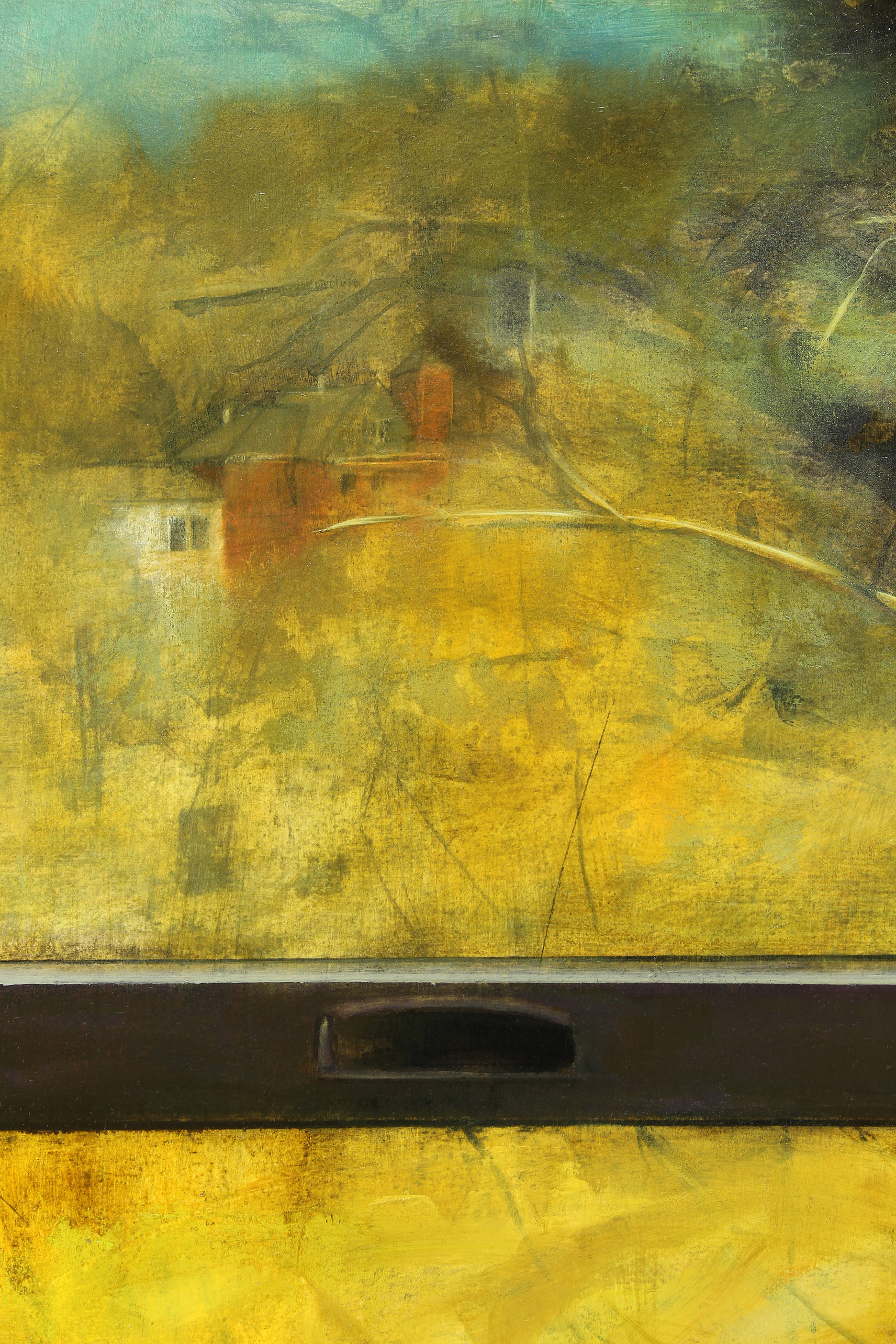 Kevin Neal Gardner, artist, detail from Studio, Window, Vermont painting