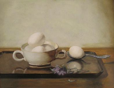 Still life with eggs in a bowl - Jan Bogaerts - 1832       Oil on wood panel - 30x24cm