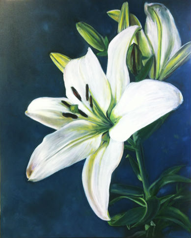 Le Lys vert -2013       Oil on canvas 100x80 cm