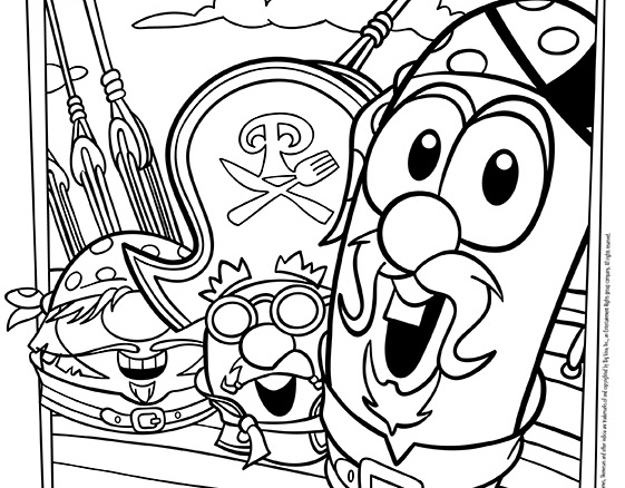 coloring book pages for veggie tales