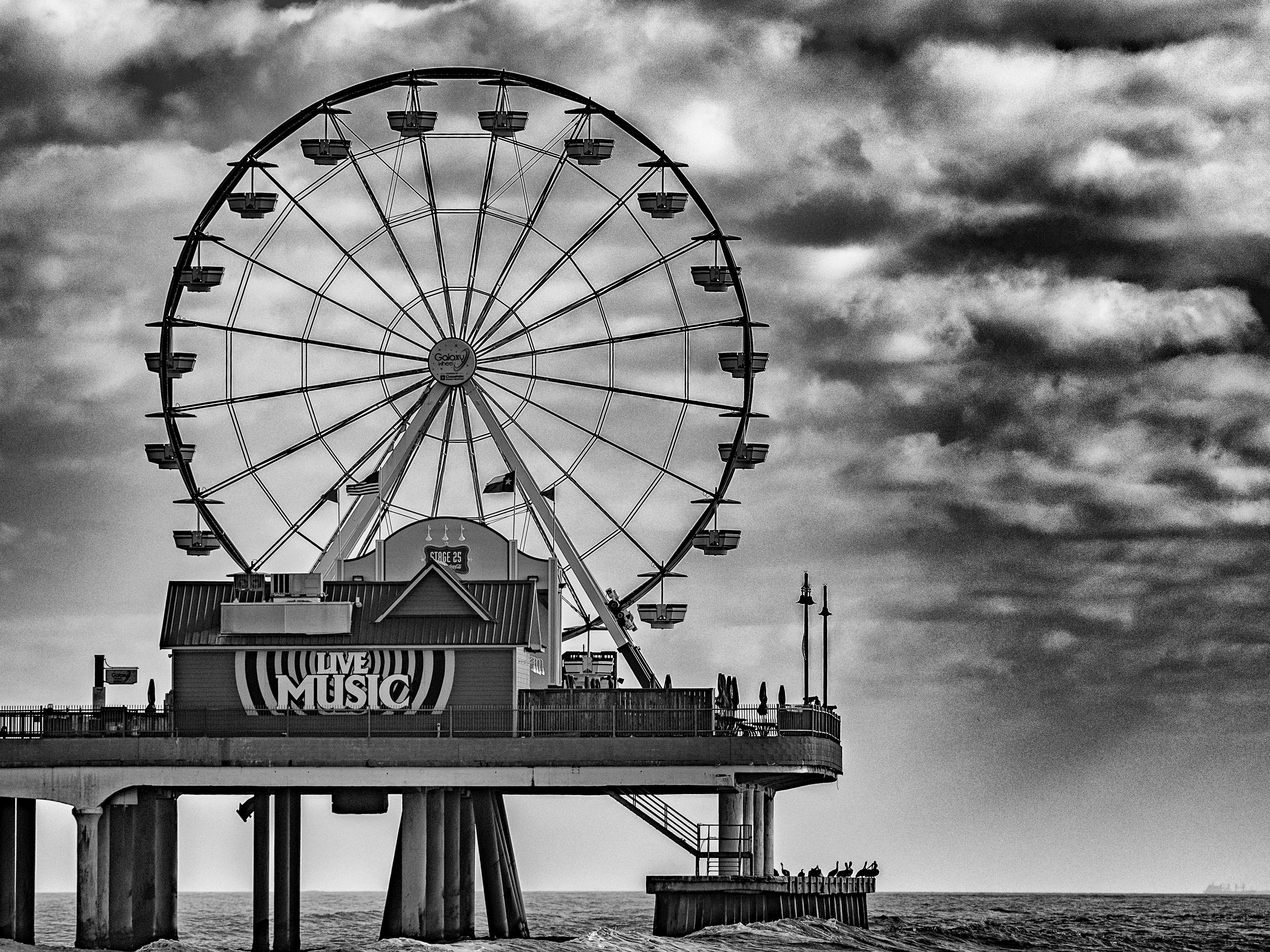 The Ferris Wheel on Pleasure Pier in Galveston, Texas, USA.