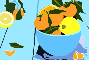 Local color effect painting in illustration