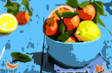 Warm light cool shadows effect painting in illustarion