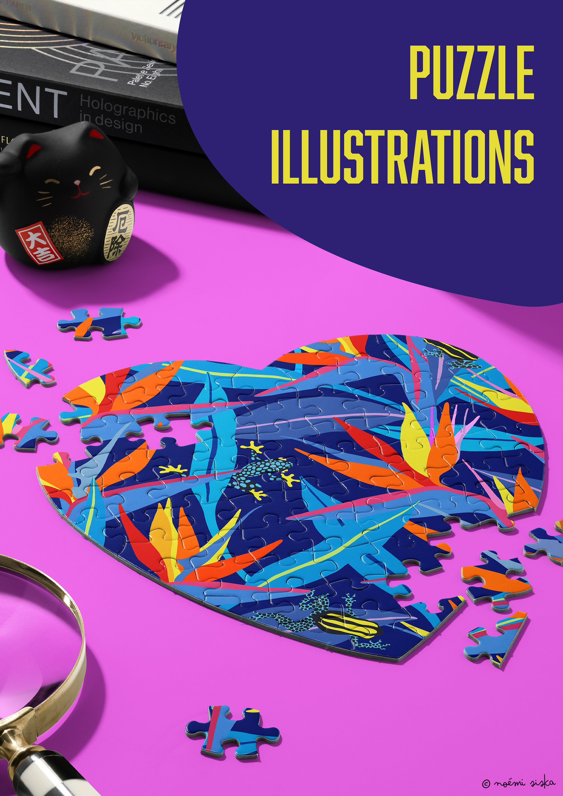 illustrations de puzzle coloré