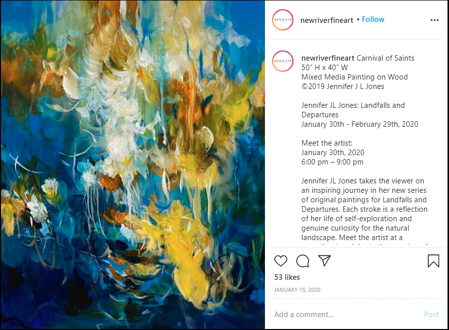 Instagram Posts for New River Fine Art