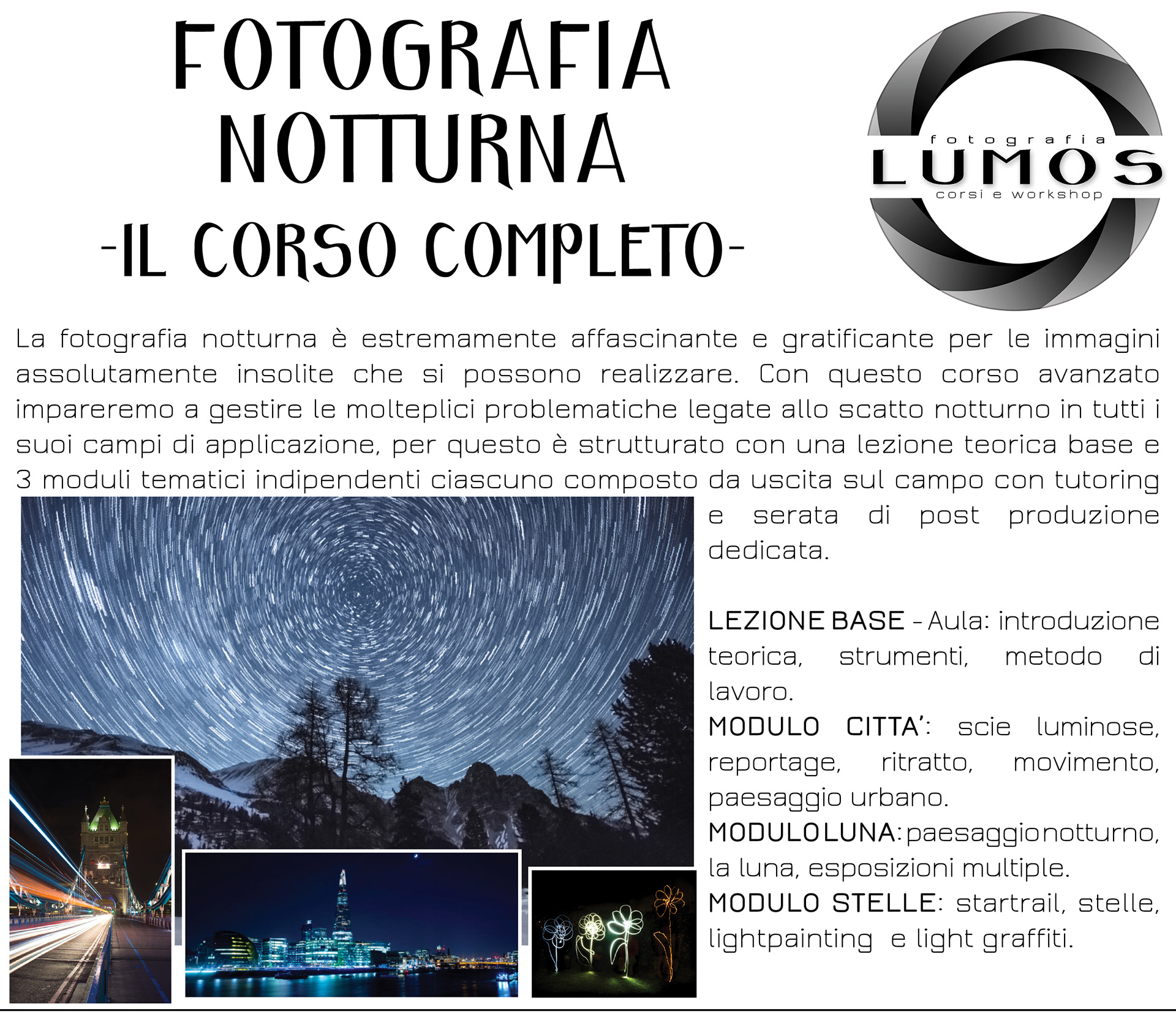 Corso di fotografia notturna