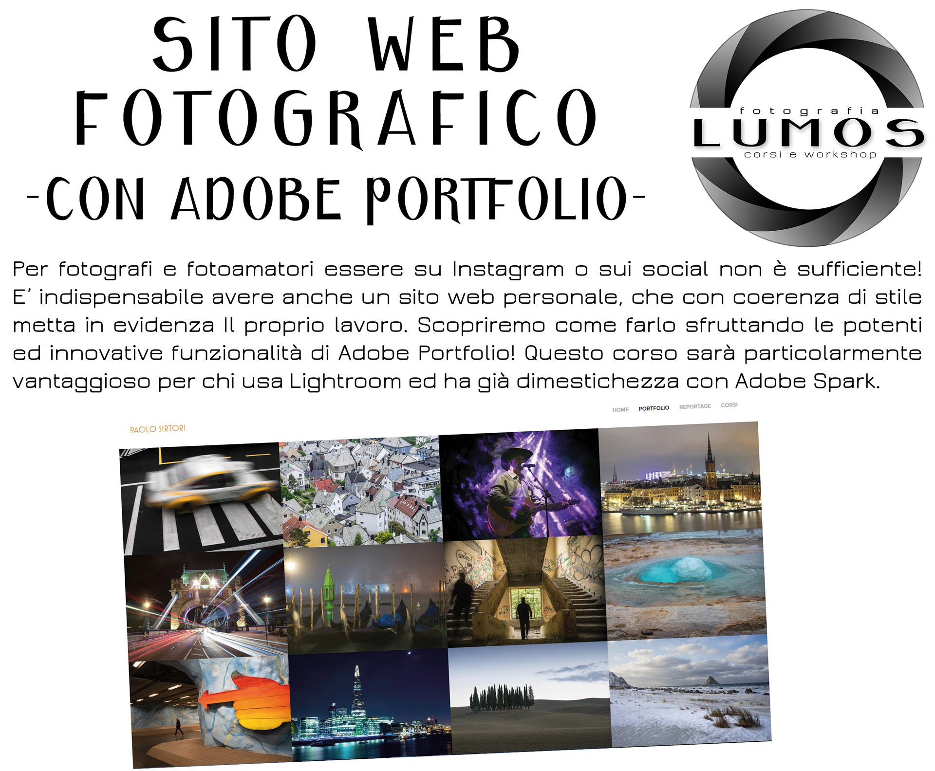 Sito web con Adobe Portfolio
