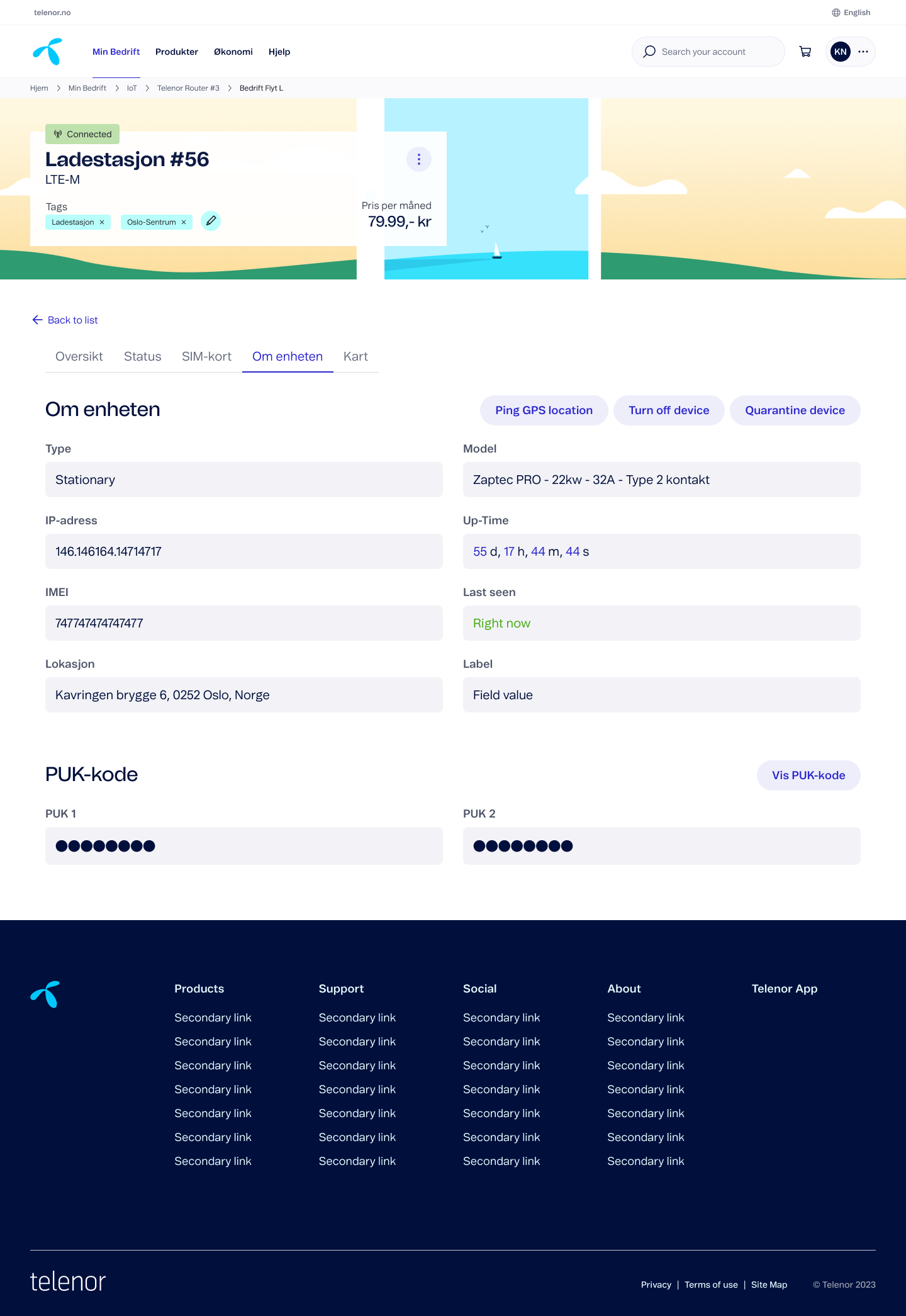 Device information - About device