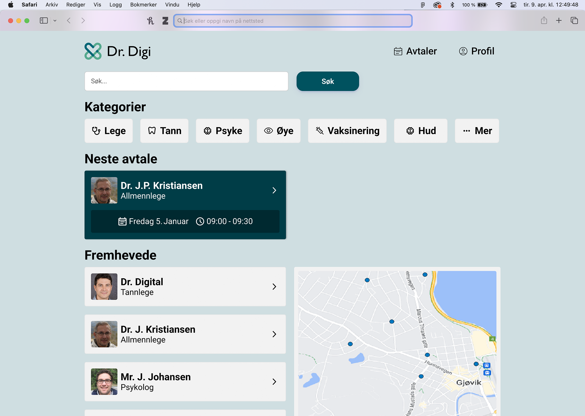 Frontpage - Desktop