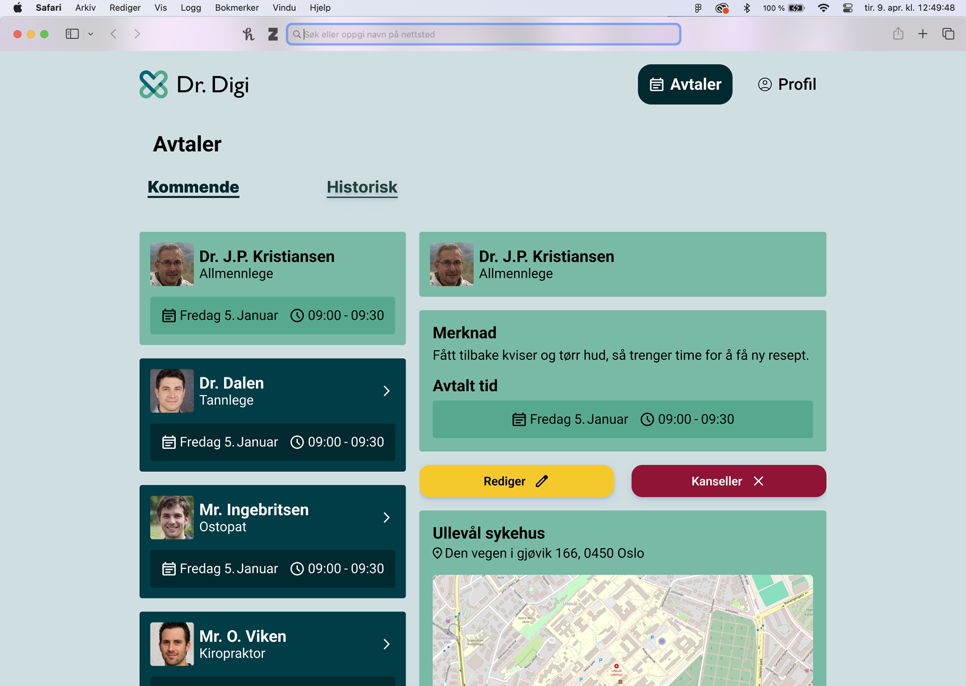 Appointment page - Desktop