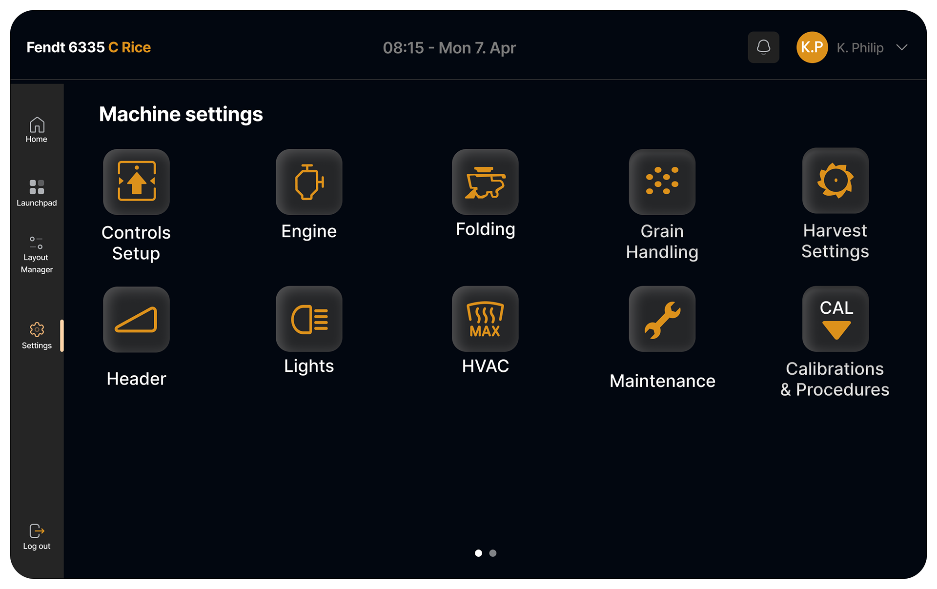 Machine settings