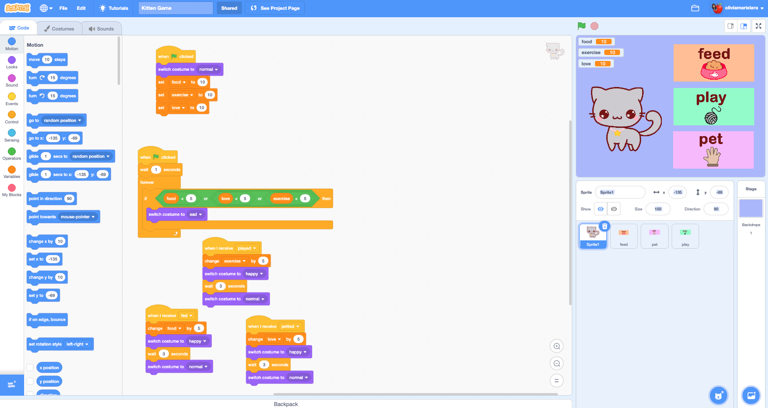 A peek at the code upon opening up the project.
