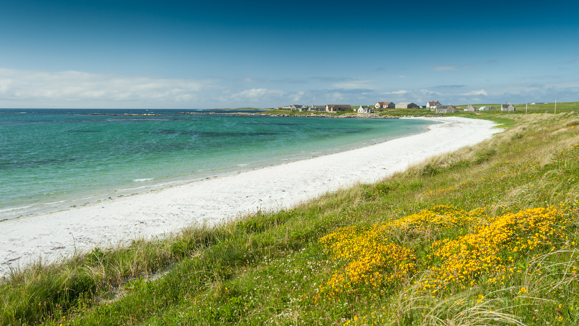 Hogha Gearraidh beach, RSPB Balranald, summer, North Uist, Outer Hebrides, Scotland, UK.