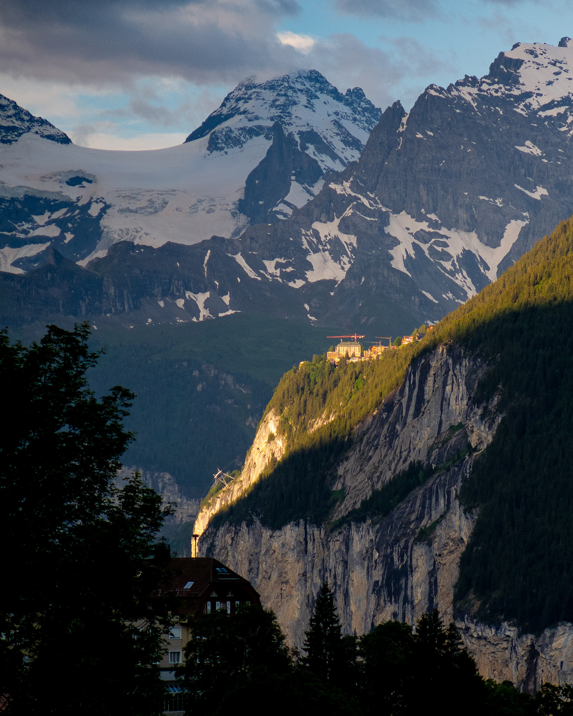 View of Mürren from our hotel in Wengen