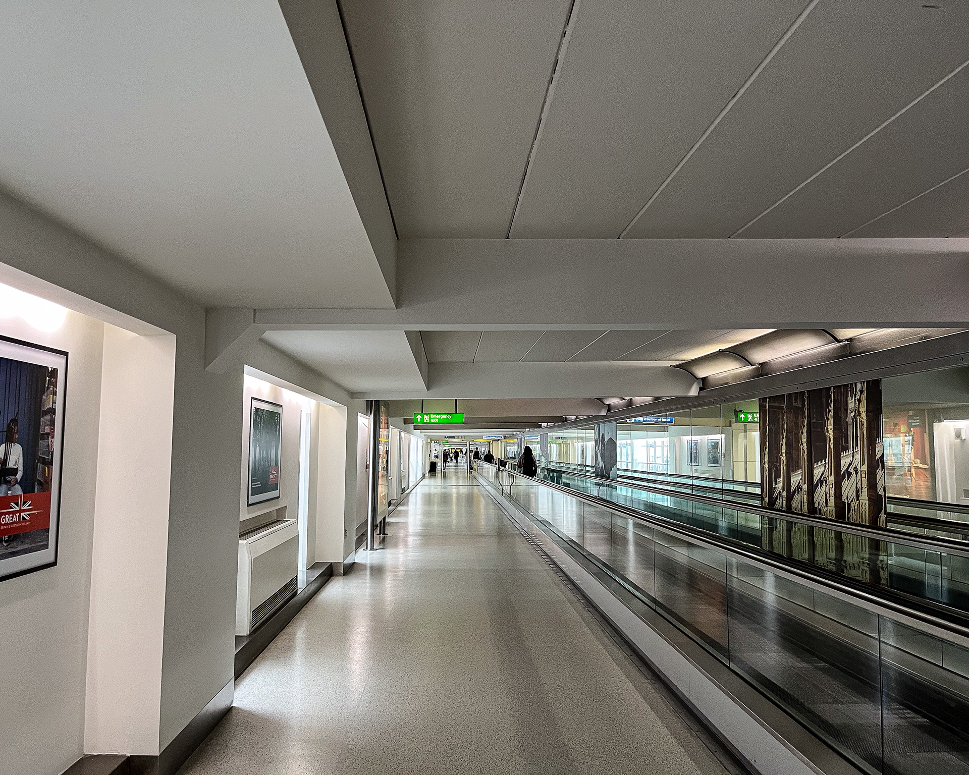Beautiful Hallways with photo exhibits at Heathrow