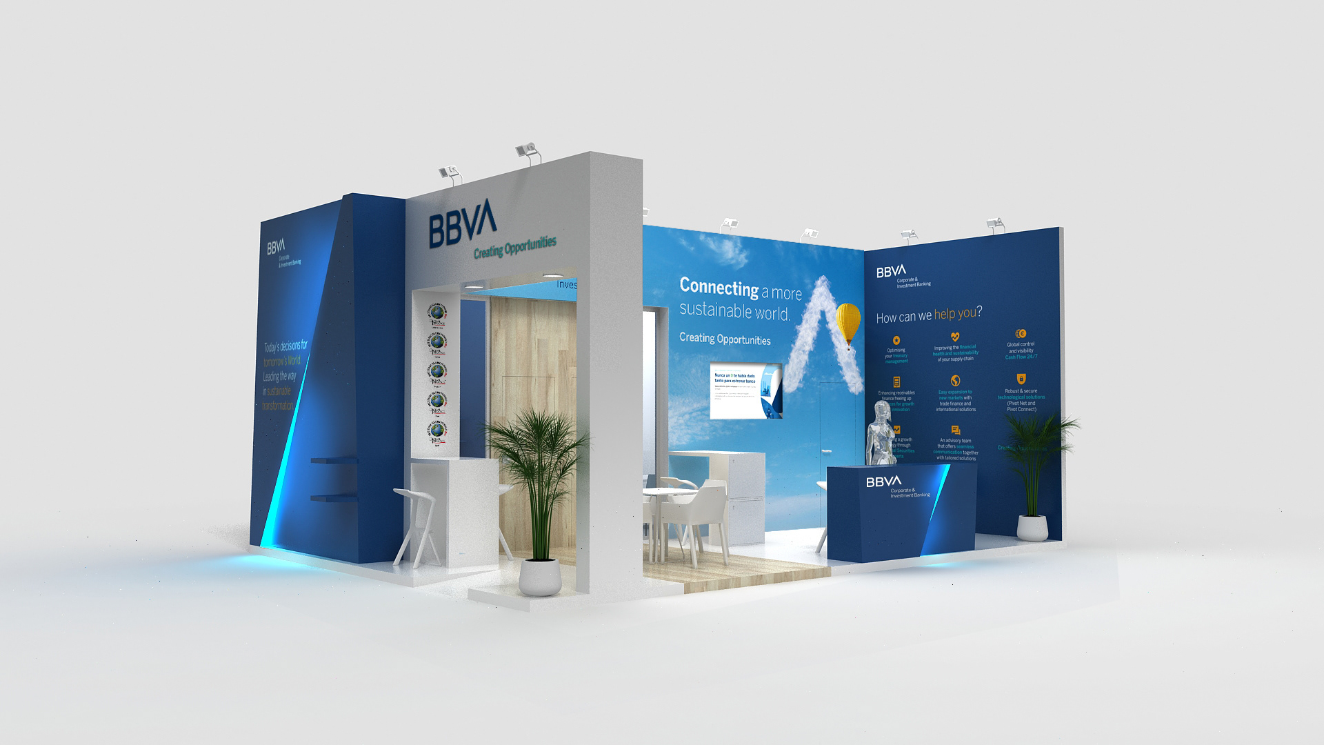 Stand para la feria internacional financiera SIBOS. Cliente: BBVA CIB, Agencia: Pool CP