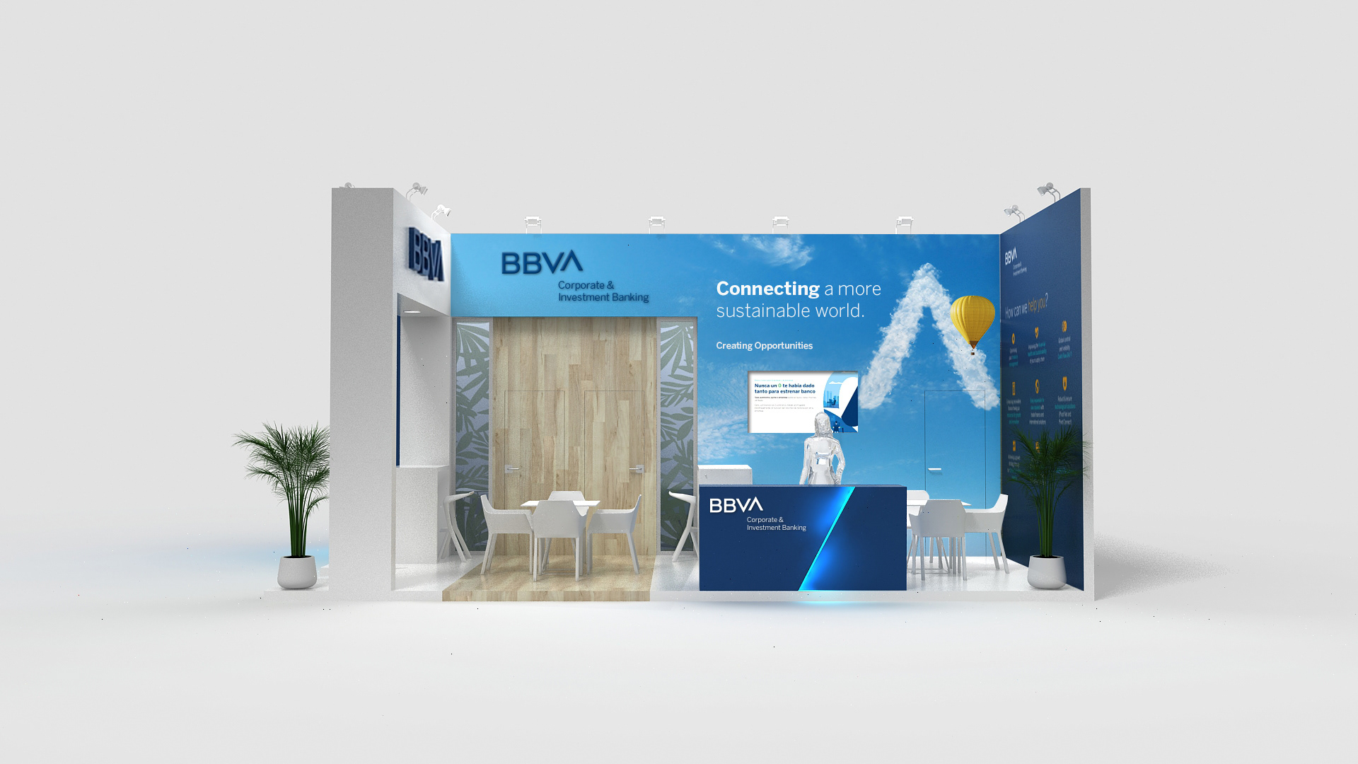 Stand para la feria internacional financiera SIBOS. Cliente: BBVA CIB, Agencia: Pool CP