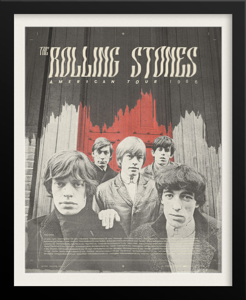 The Rolling Stones American Tour 1966 – Vintage-Inspired Concert Poster by Tyler Zent