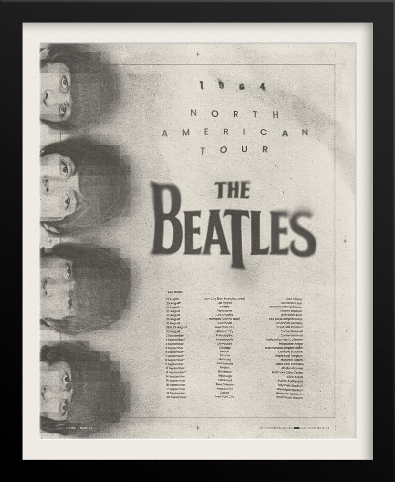 The Beatles 1964 U.S. Tour – Vintage-Inspired Concert Poster by Tyler Zent