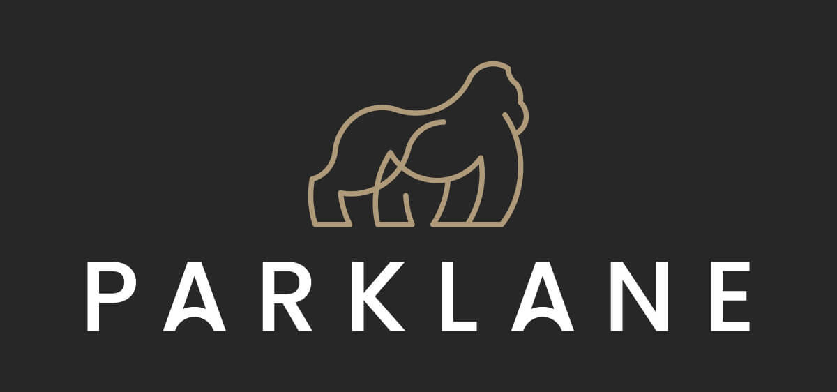 Parklane logo featuring a modern wordmark with rounded “A” crossbars and a loose linework gorilla brandmark, crafted to convey strength and personality in the development space. Designed by Tyler Zent.