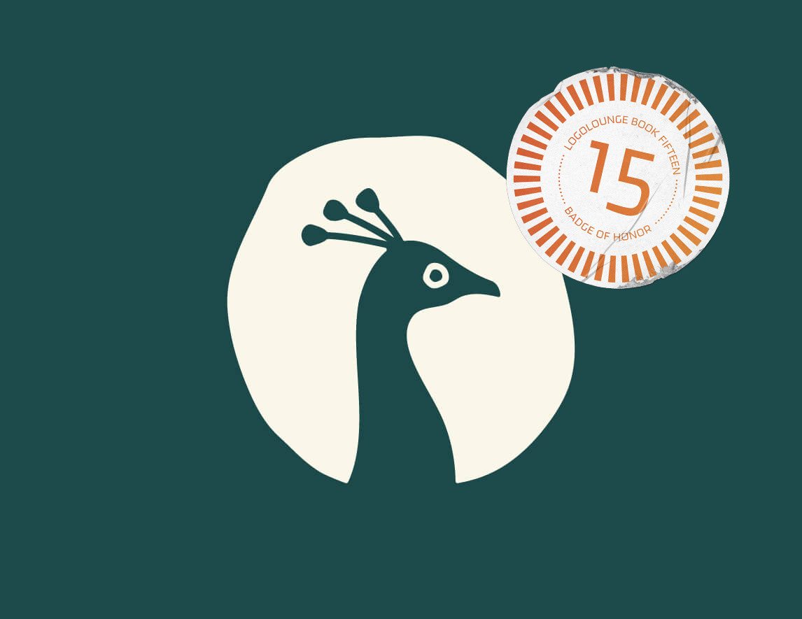 Brand mark design for The Peacock Room, featuring a distinctive icon that captures the moody and maximalist vibe, created by Tyler Zent.