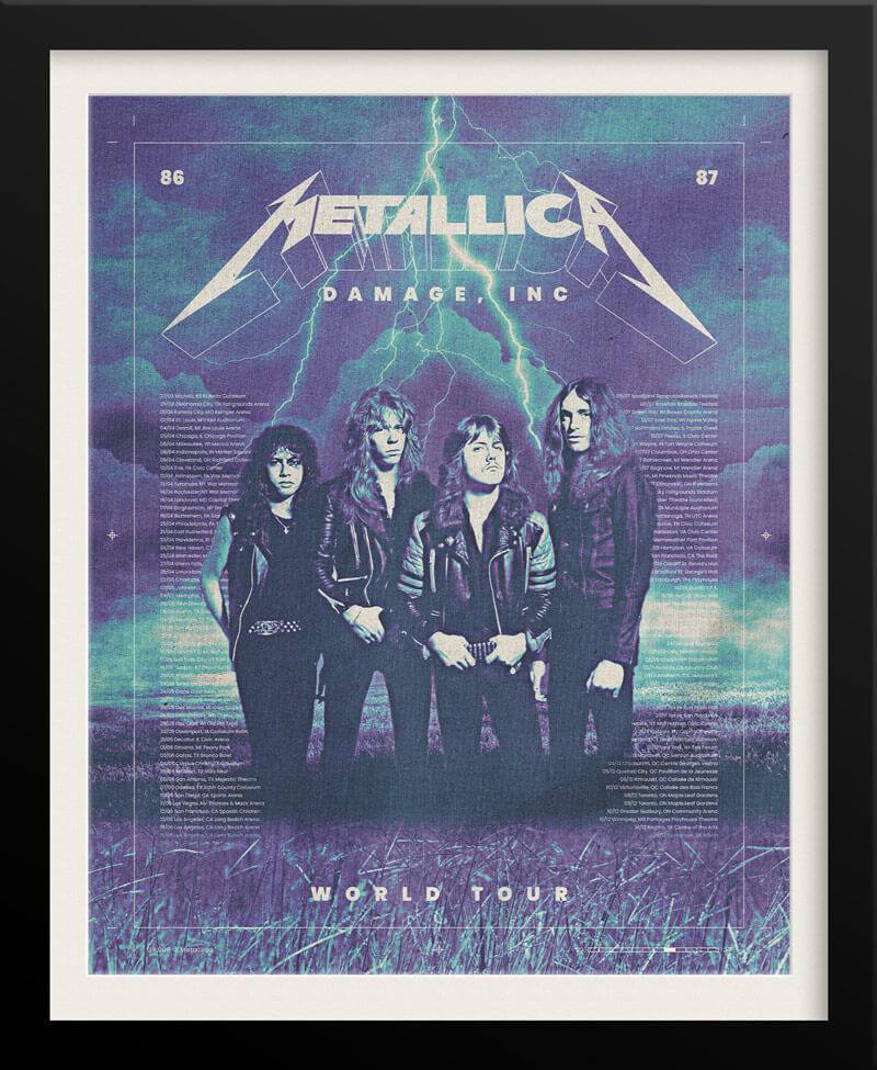 Metallica Damage, Inc. Tour – Ride The Lightning Variant Concert Poster by Tyler Zent