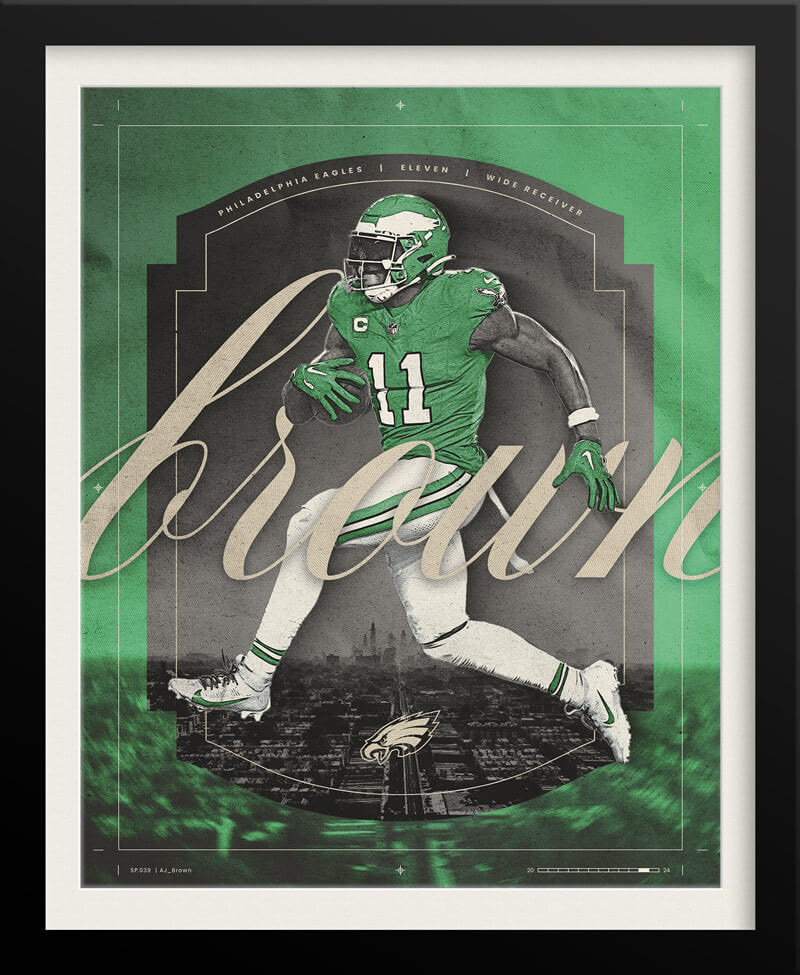 AJ Brown NFL Poster — Philadelphia Eagles Sports Branding by Tyler Zent