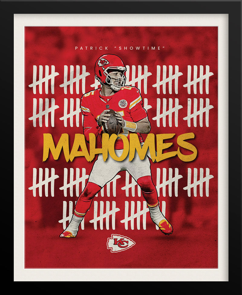 Patrick Mahomes NFL Poster — Bold Red Edition, Kansas City Chiefs Sports Branding by Tyler Zent