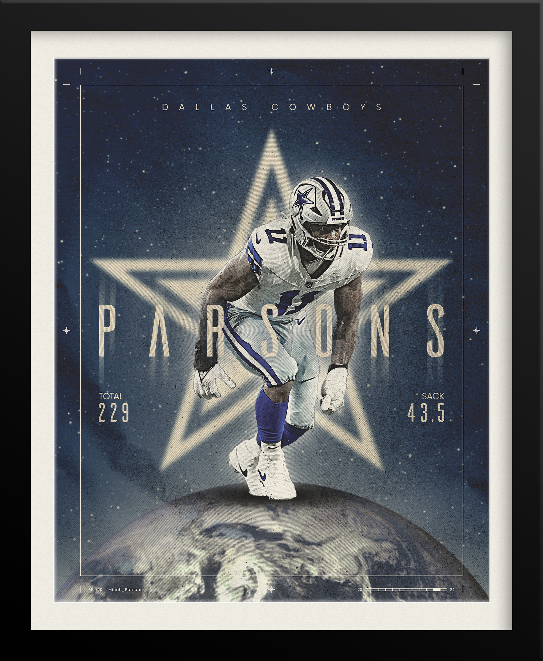 Micah Parsons NFL Poster — Dallas Cowboys Sports Branding by Tyler Zent