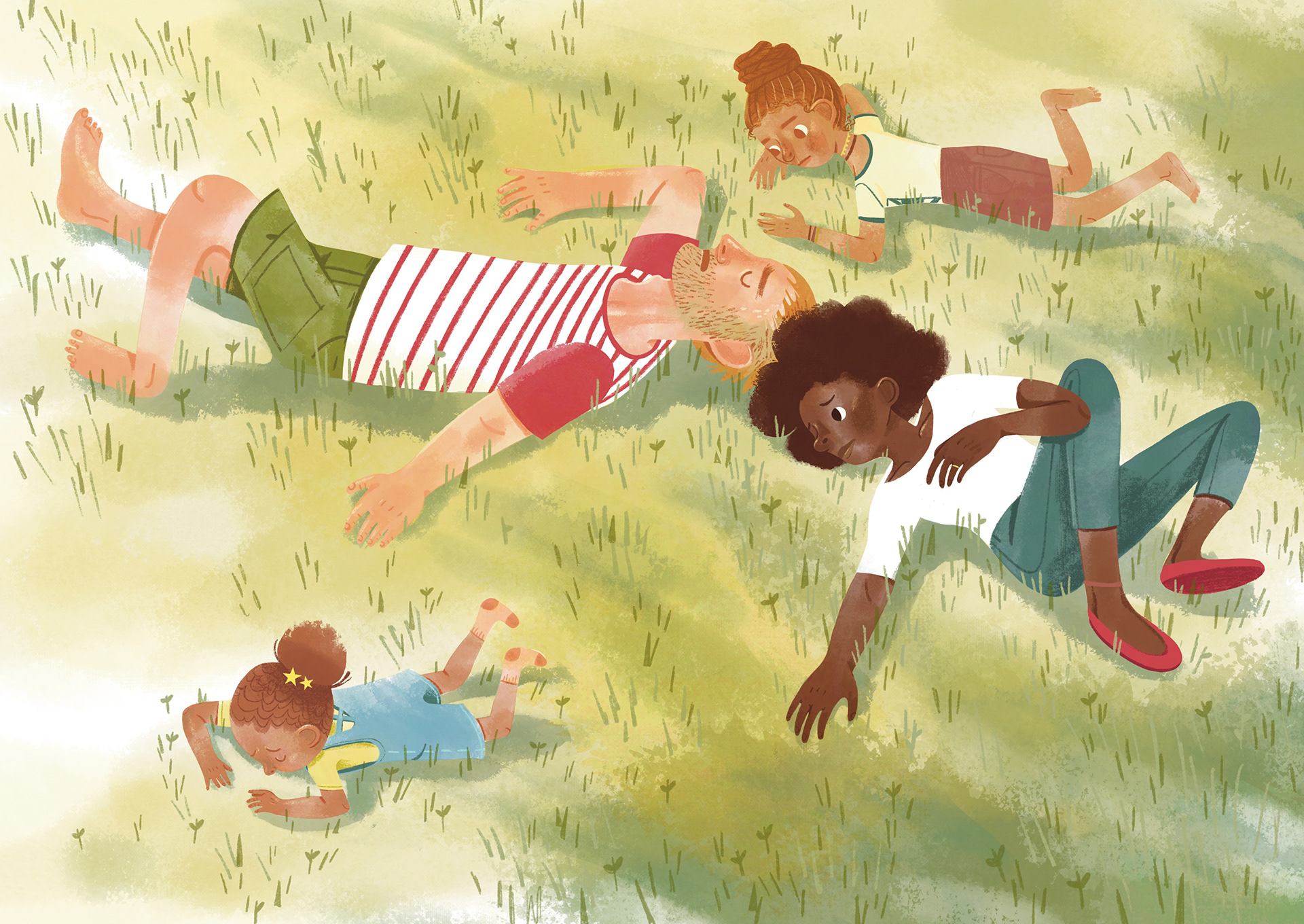 Family on Grass