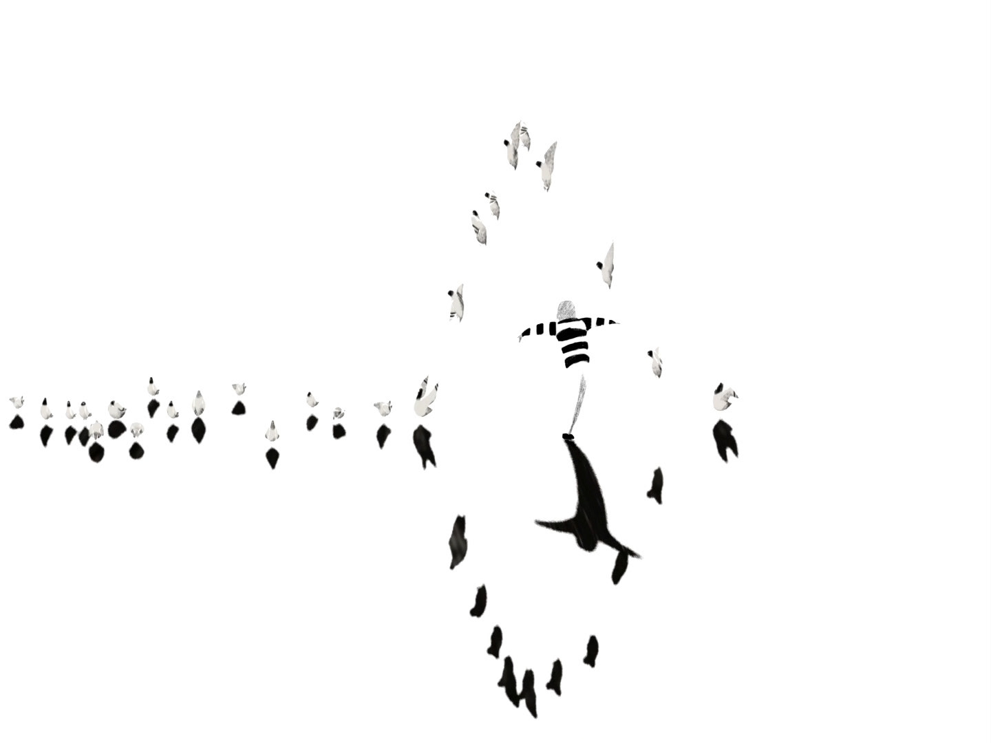 Oh, mother! a short animated film directed by Paulina Ziolkowska.A boy runs among pidgeons. Long shadows. Black and white, charcoal drawing with a lot of contrast.