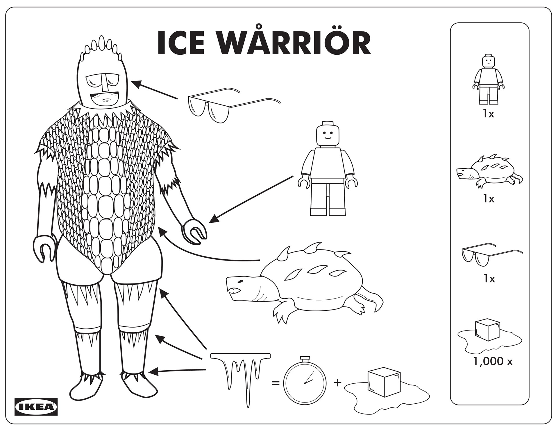 Creating a "Dr. Who" creature as an Ikea instruction sheet, in the style of artist Ed Harrington