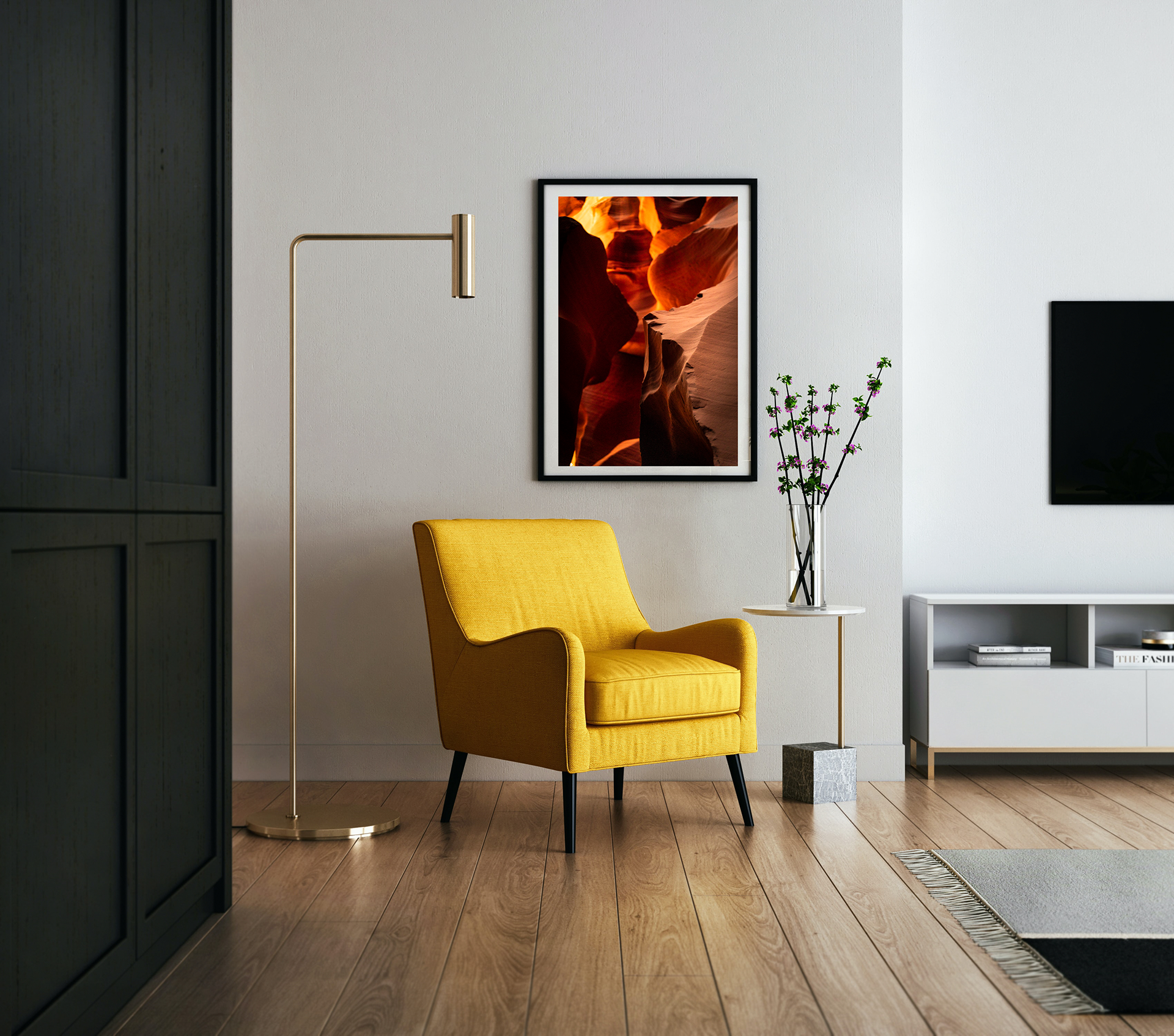 FRAMED MOCK-UP Simulated Preview within a Space