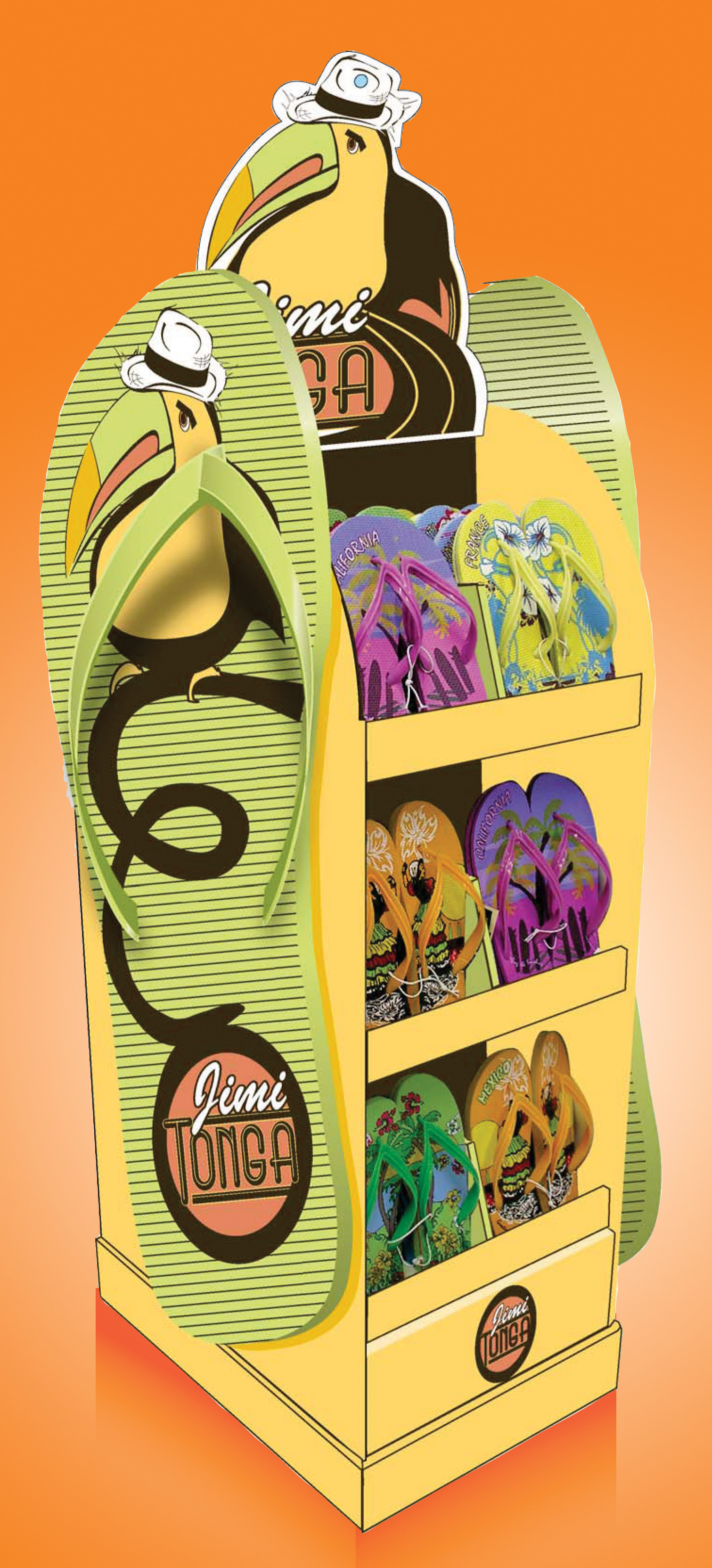 POS display for Marks - Jimi Tonga flipflops