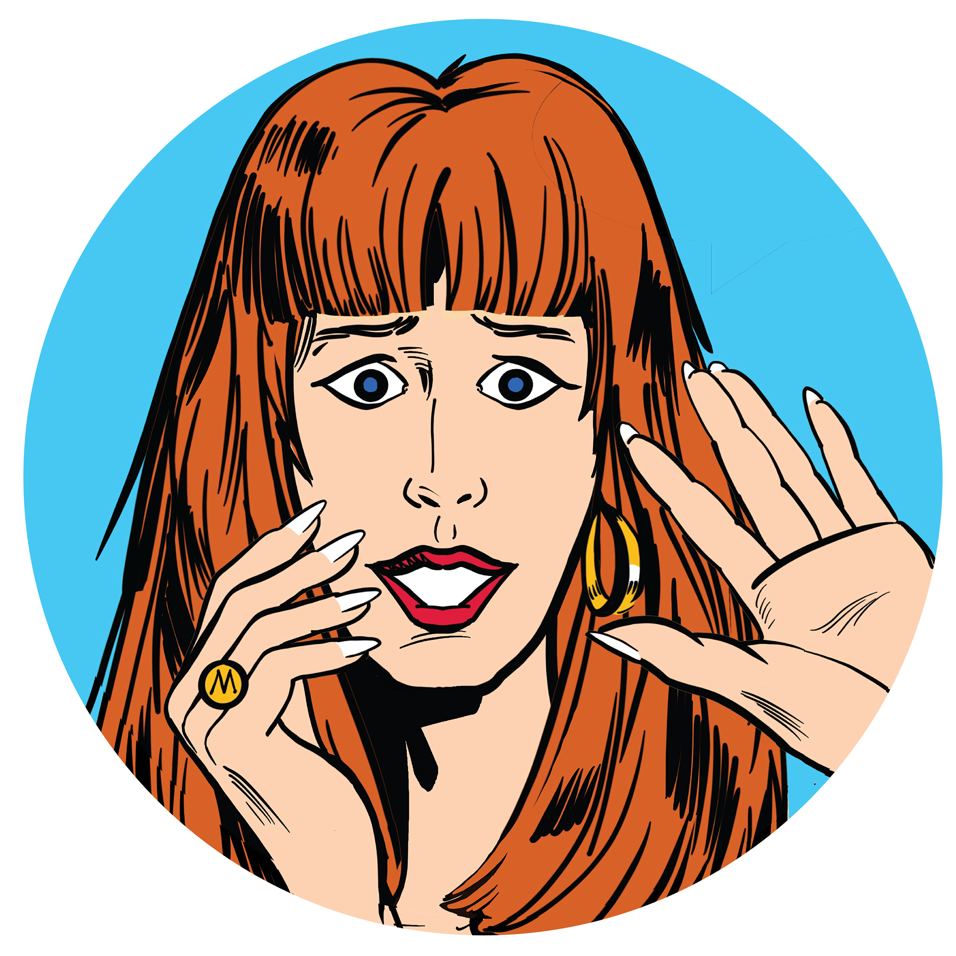 surprised cartoon of michelle gauthier